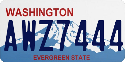 WA license plate AWZ7444