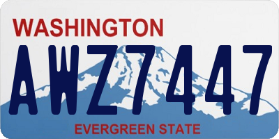 WA license plate AWZ7447