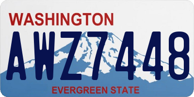 WA license plate AWZ7448