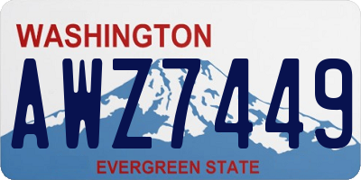 WA license plate AWZ7449