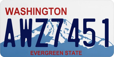 WA license plate AWZ7451