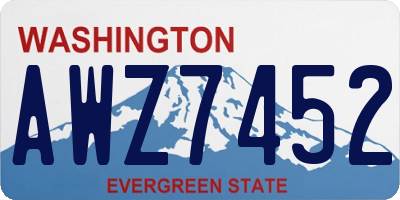 WA license plate AWZ7452