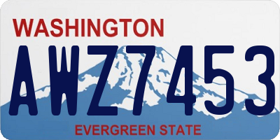 WA license plate AWZ7453