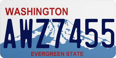 WA license plate AWZ7455