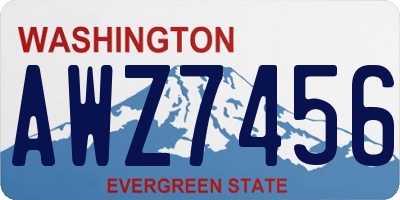 WA license plate AWZ7456