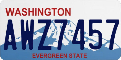 WA license plate AWZ7457