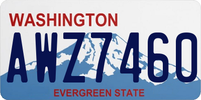 WA license plate AWZ7460