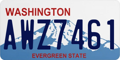WA license plate AWZ7461