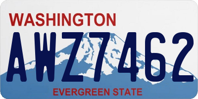 WA license plate AWZ7462