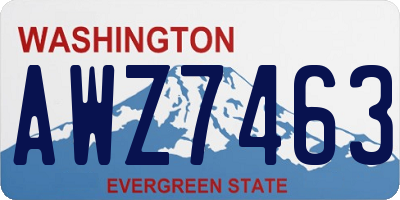 WA license plate AWZ7463
