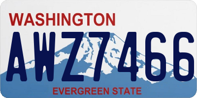 WA license plate AWZ7466