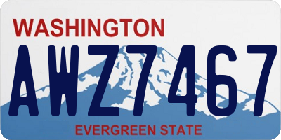 WA license plate AWZ7467