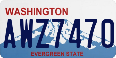WA license plate AWZ7470