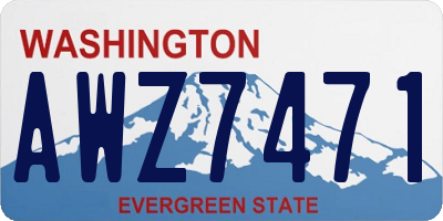 WA license plate AWZ7471