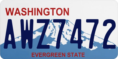 WA license plate AWZ7472