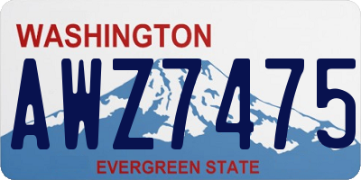 WA license plate AWZ7475