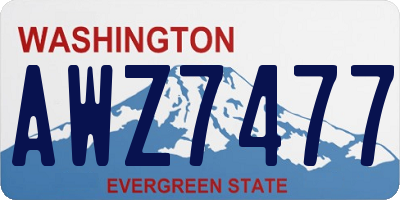 WA license plate AWZ7477