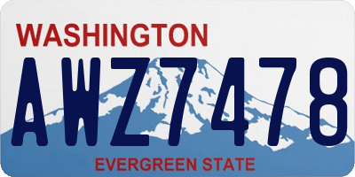 WA license plate AWZ7478