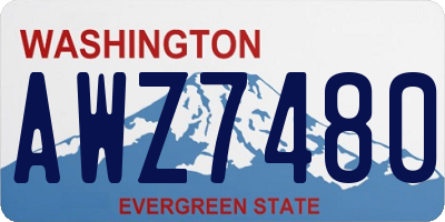 WA license plate AWZ7480