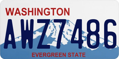 WA license plate AWZ7486