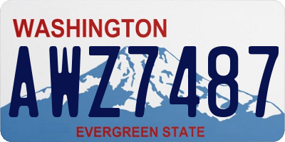 WA license plate AWZ7487