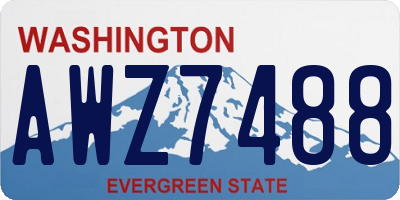 WA license plate AWZ7488