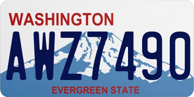 WA license plate AWZ7490