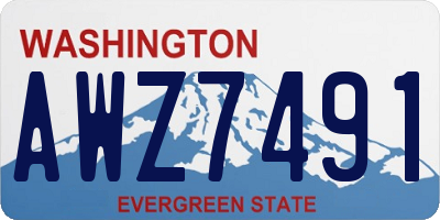 WA license plate AWZ7491