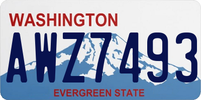 WA license plate AWZ7493