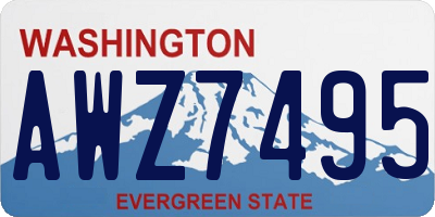 WA license plate AWZ7495