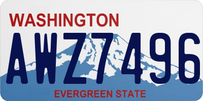 WA license plate AWZ7496