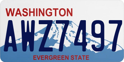 WA license plate AWZ7497