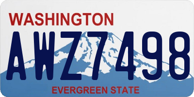 WA license plate AWZ7498