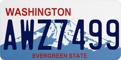 WA license plate AWZ7499
