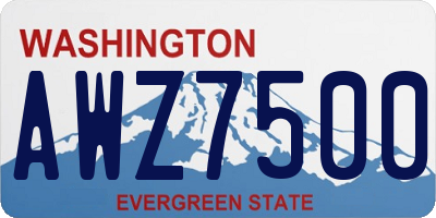 WA license plate AWZ7500