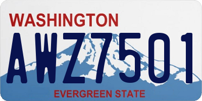WA license plate AWZ7501