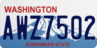 WA license plate AWZ7502