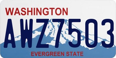 WA license plate AWZ7503