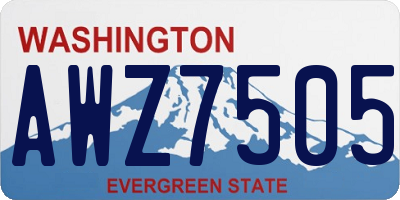 WA license plate AWZ7505