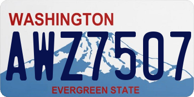 WA license plate AWZ7507
