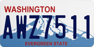 WA license plate AWZ7511