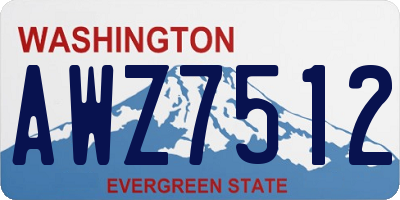 WA license plate AWZ7512