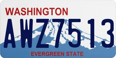 WA license plate AWZ7513