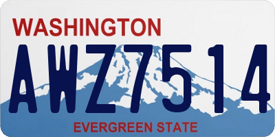 WA license plate AWZ7514