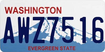 WA license plate AWZ7516