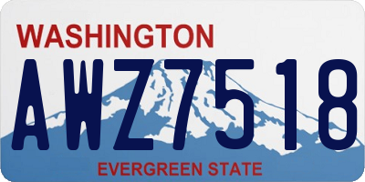 WA license plate AWZ7518