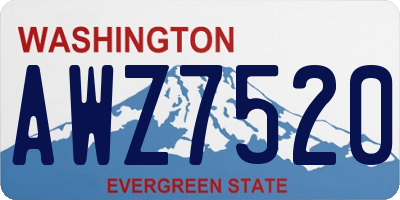 WA license plate AWZ7520