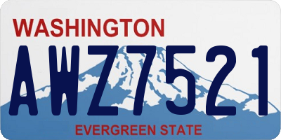 WA license plate AWZ7521