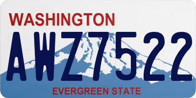 WA license plate AWZ7522