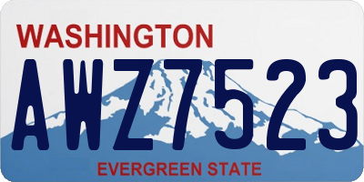 WA license plate AWZ7523
